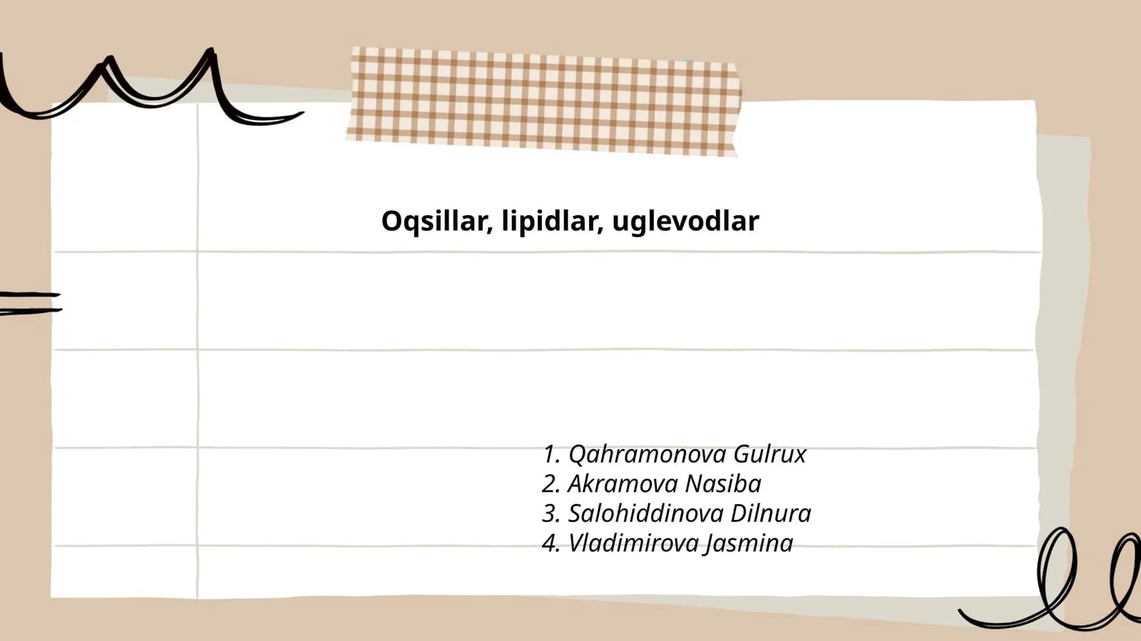 Oqsillar, lipidlar, uglevodlar