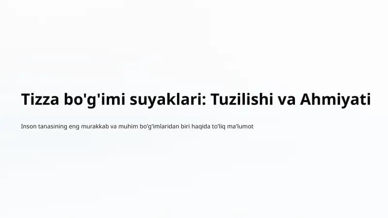 Tizza bo'g'imi suyaklari: Tuzilishi va Ahmiyati