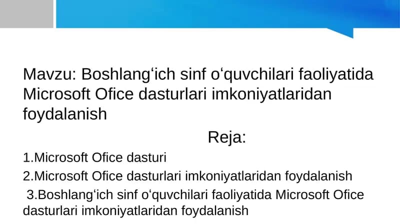 Microsoft Ofice dasturlari