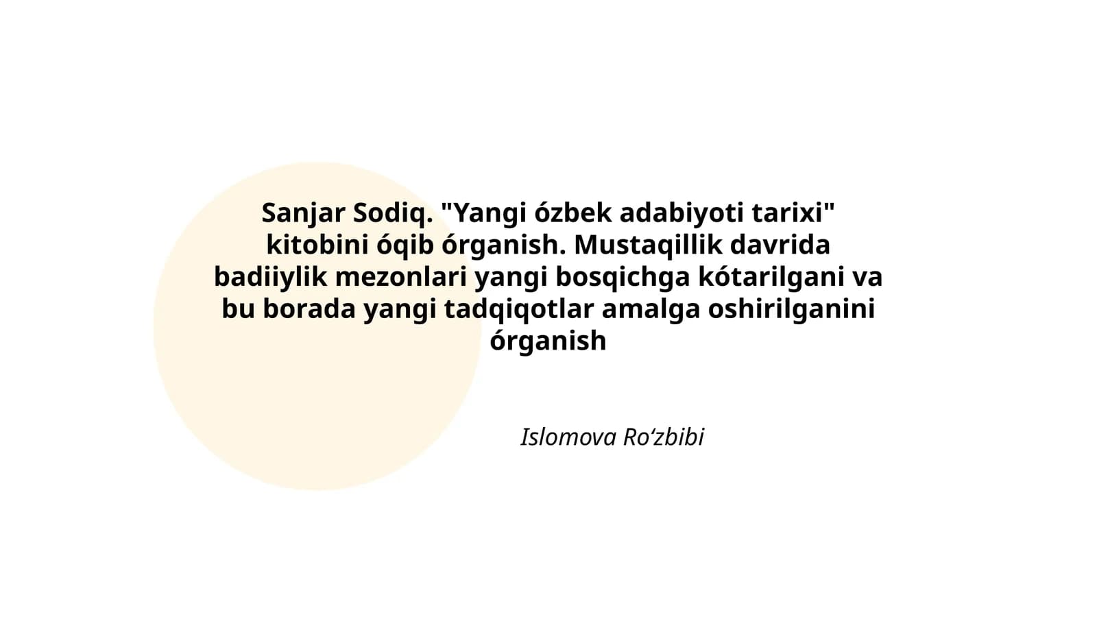 Yangi ózbek adabiyoti tarixi