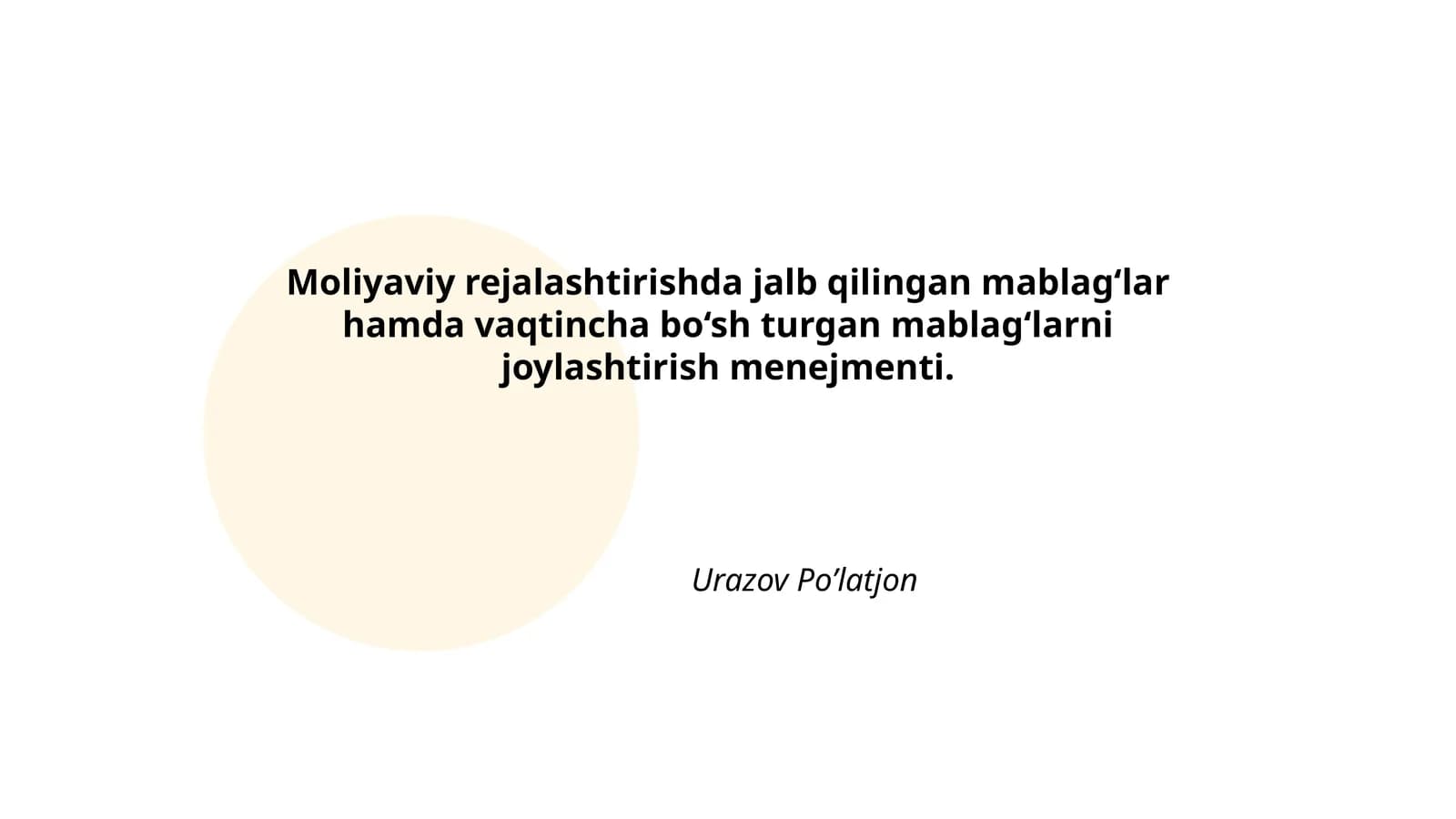 Moliyaviy rejalashtirish