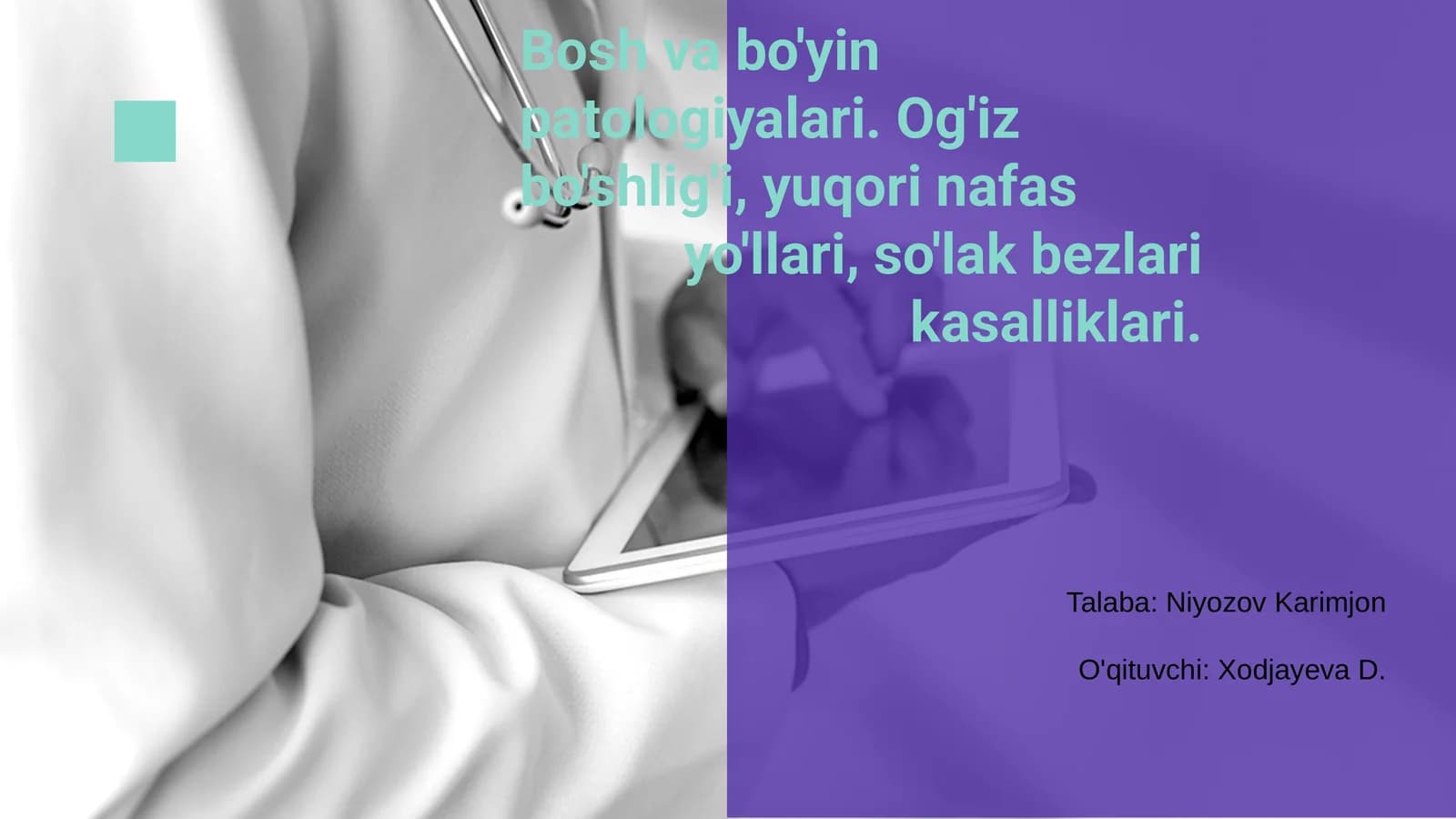 Bosh va bo'yin patologiyalari