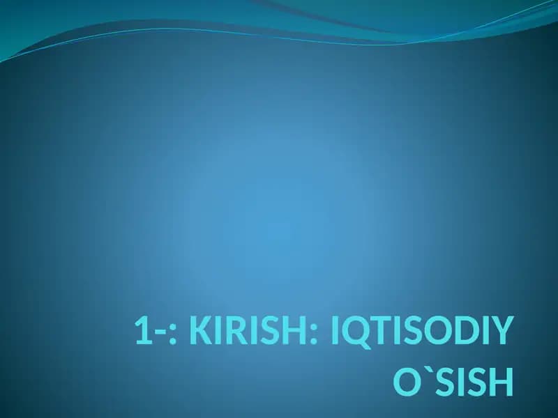 Iqtisodiy O'Sish