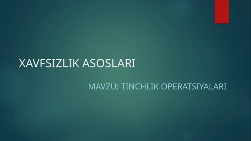 Tinchlik Operatsiyalari