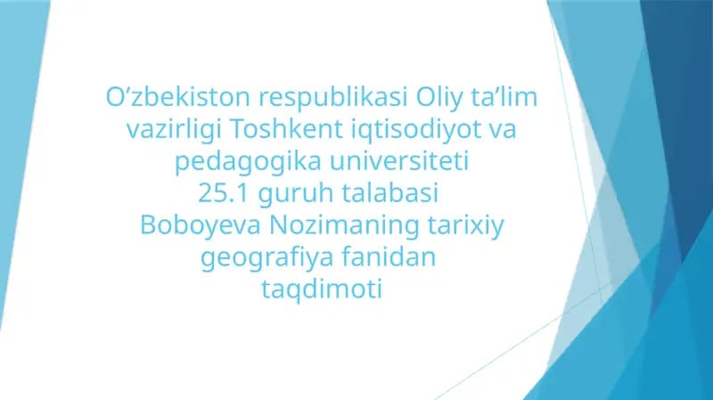 Buxoro amirligining tarixiy geografiyasi