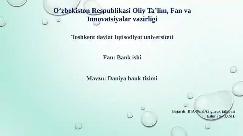 Daniya Bank Tizimi