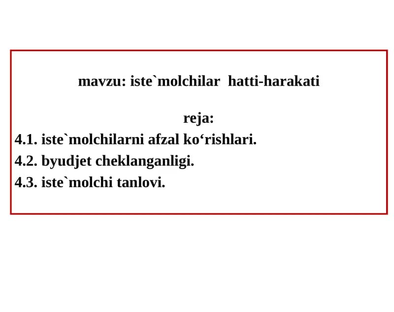 iste`molchilar hatti-harakati