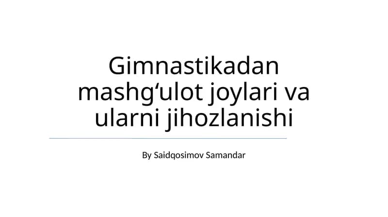 Zarur jihozlar va inventarlar