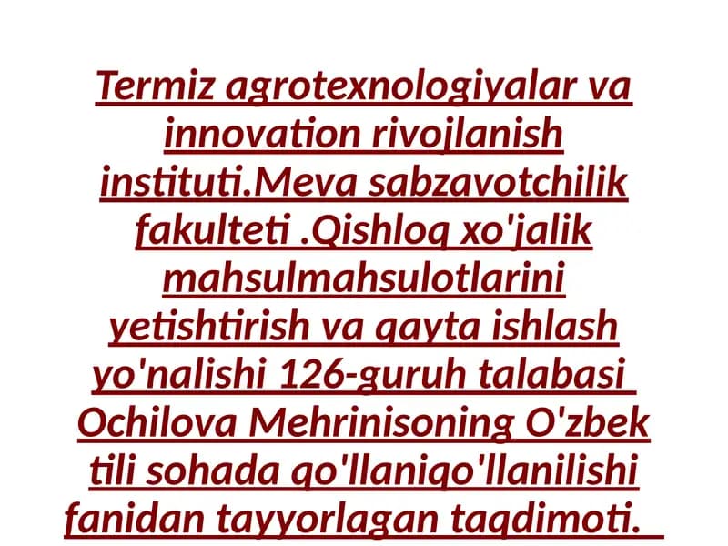 O'zbek tilining turkiy tillar bilan aloqasi