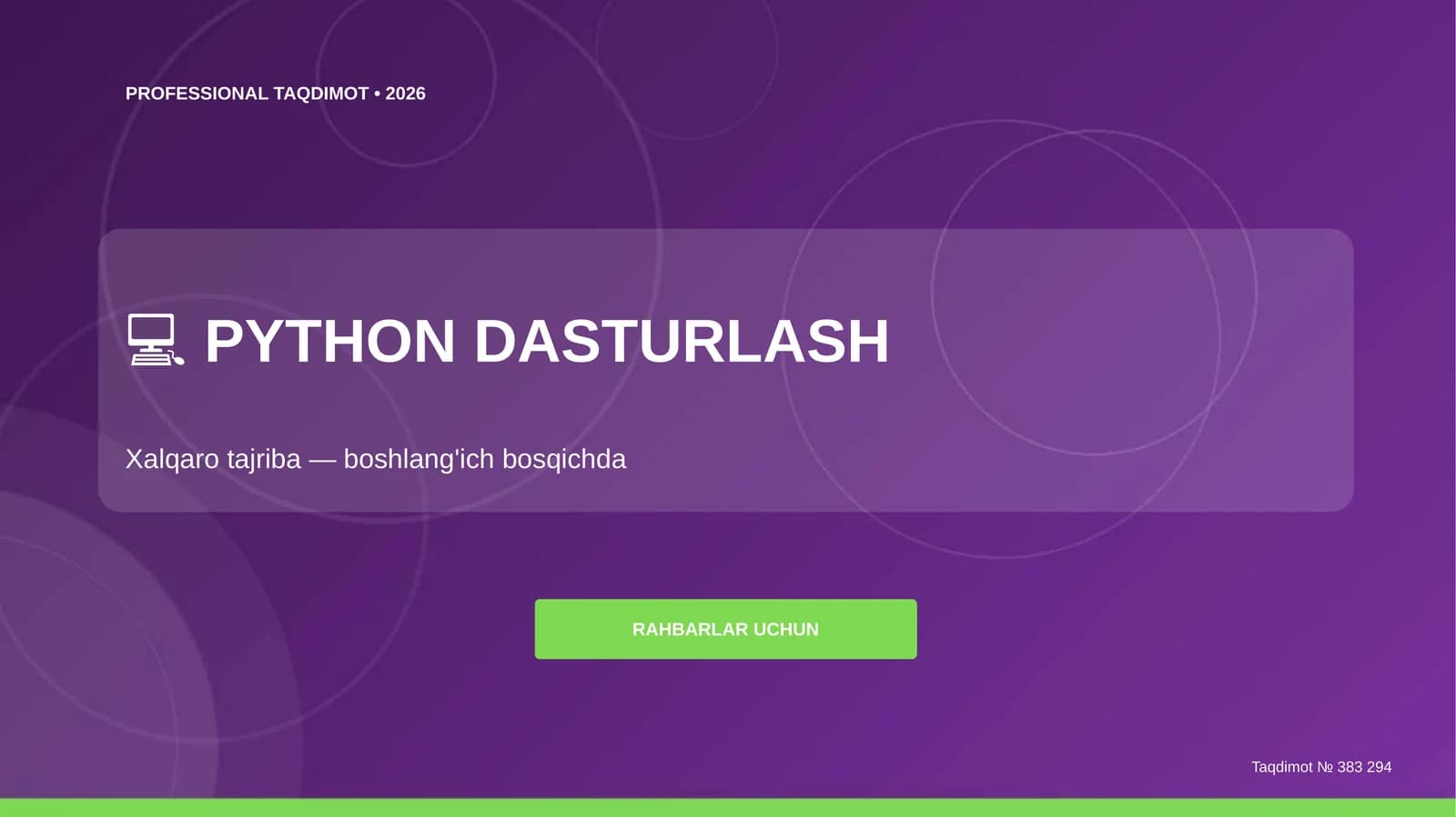 PYTHON DASTURLASH