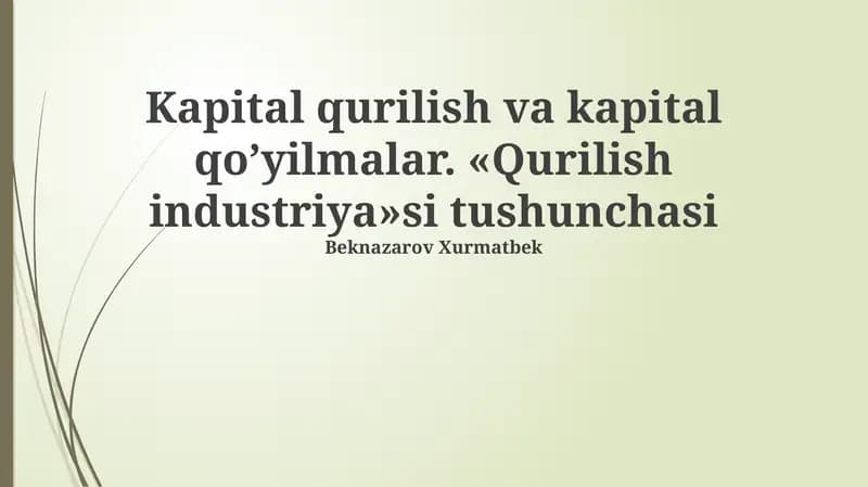 Qurilish industriyasi