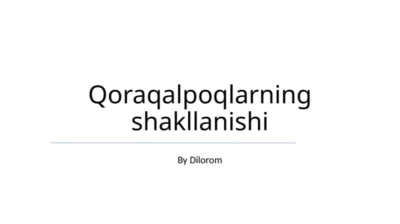 Qoraqalpoqlarning shakllanishi