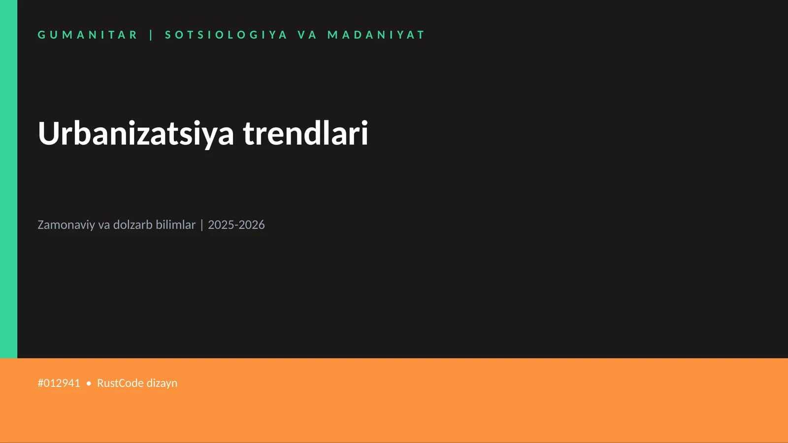 Urbanizatsiya trendlari