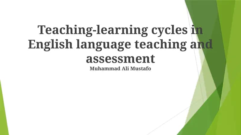 Teaching-learning cycles in English language teaching and assessment
