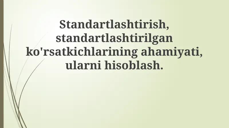 Standartlashtirish