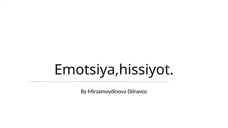 Emotsiya, hissiyot