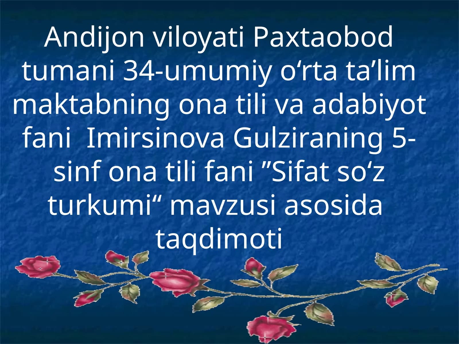 Sifat so‘z turkumi