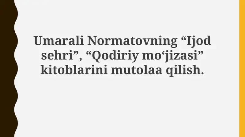"Ijodsehri", "Qodiriymo‘jizasi"