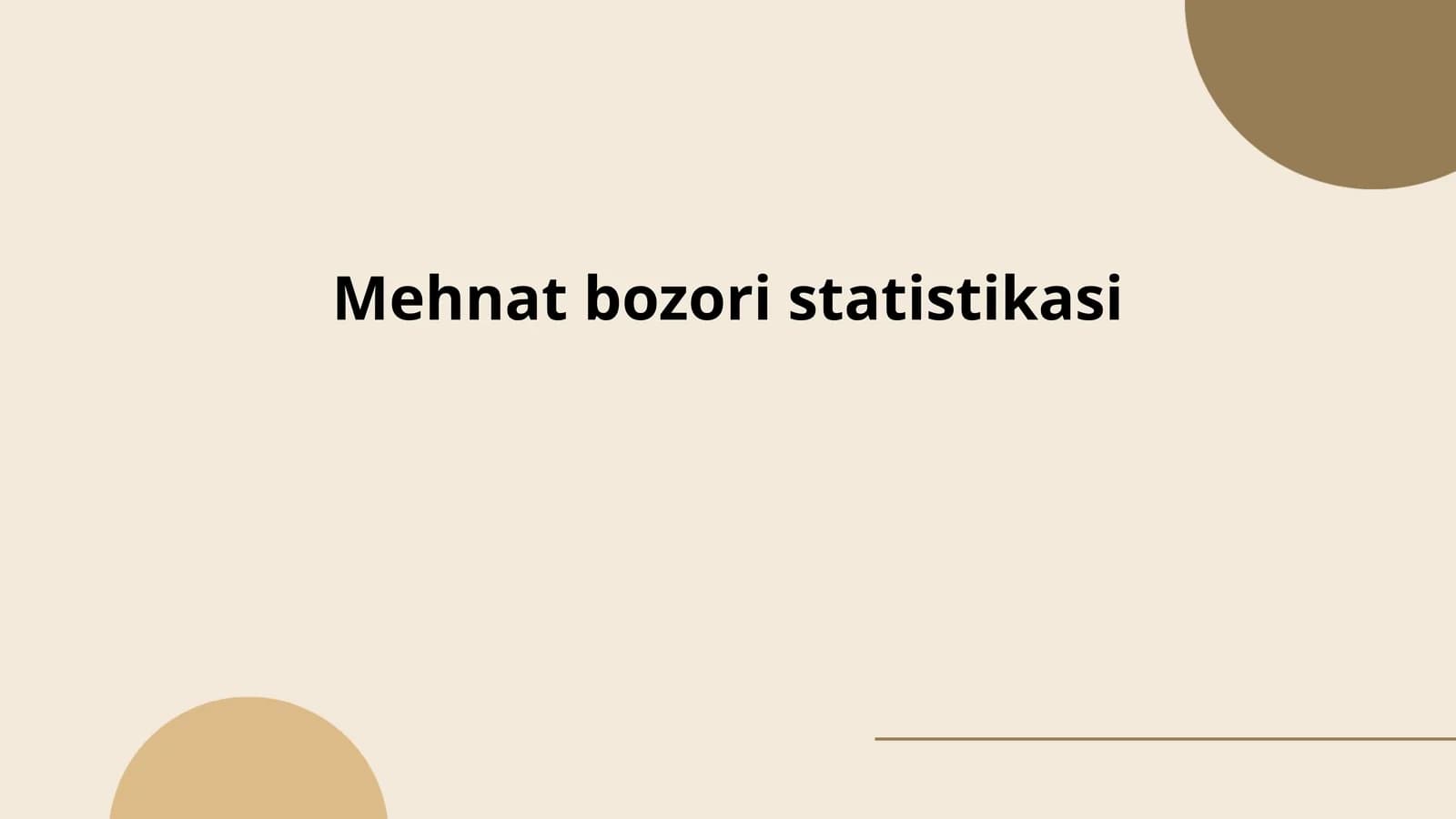 Mehnat bozori statistikasi