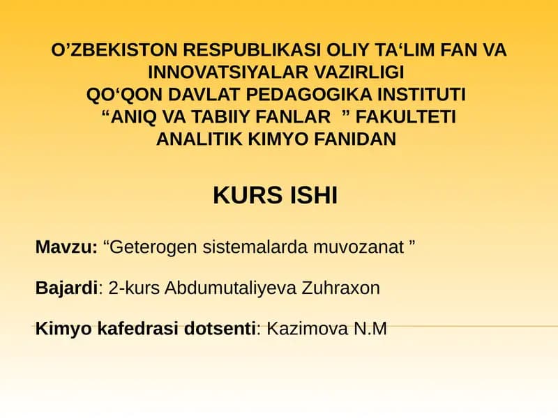 “Geterogensistemalardamuvozanat”