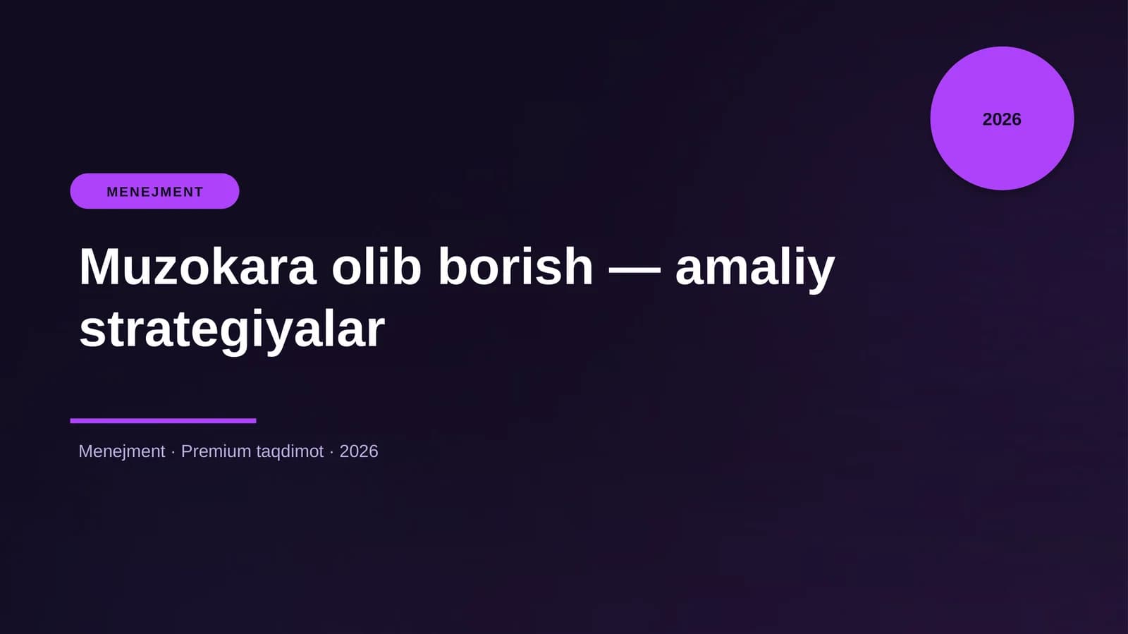 Muzokara olib borish — amaliy strategiyalar