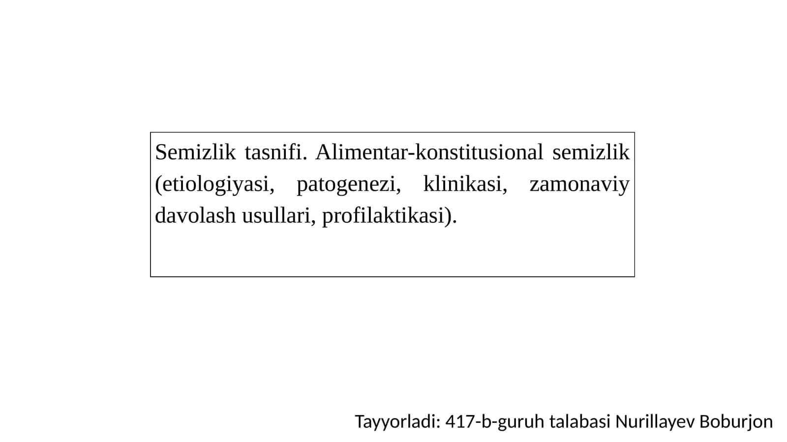 Semizlik tasnifi