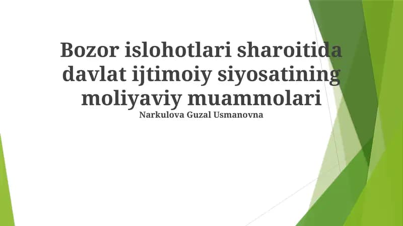 Moliyaviy muammolari