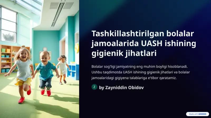 UASH ishining gigienik jihatlari