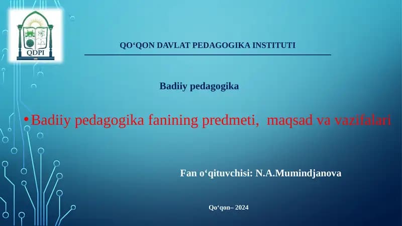 Badiiypedagogika