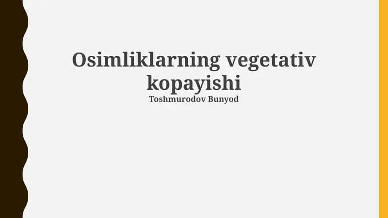 Vegetativ ko'paytirish
