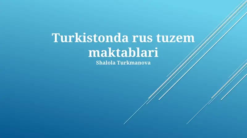 Rus Tuzem Maktablari Turkistonda