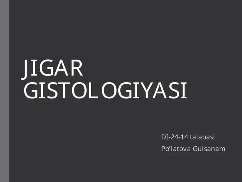 prezintatsiya jigar gistologiyasi