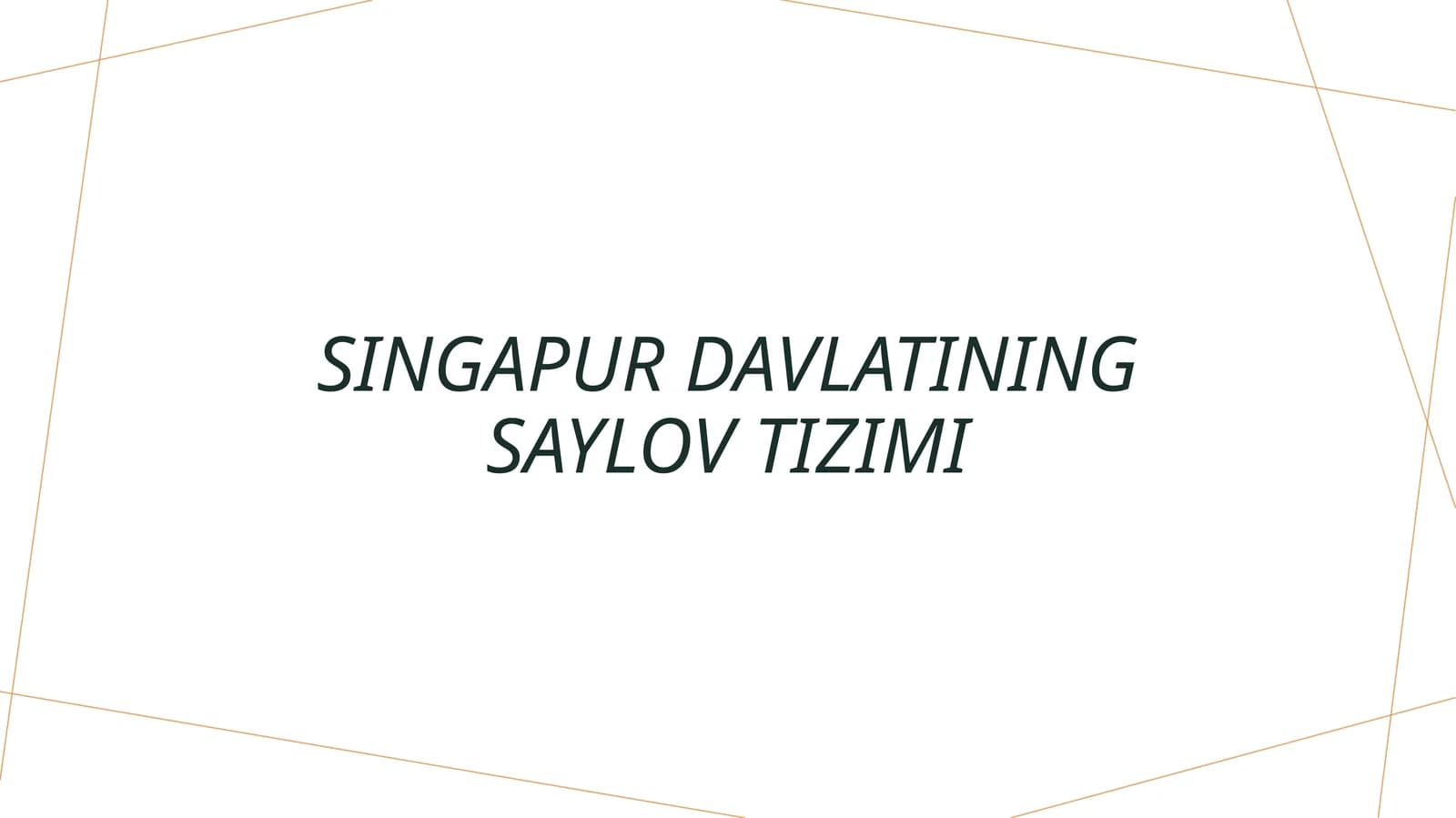 Singapur davlatining saylov tizimi