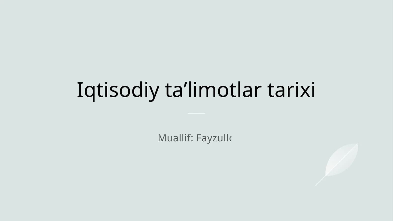 Iqtisodiy taʼlimotlar tarixi