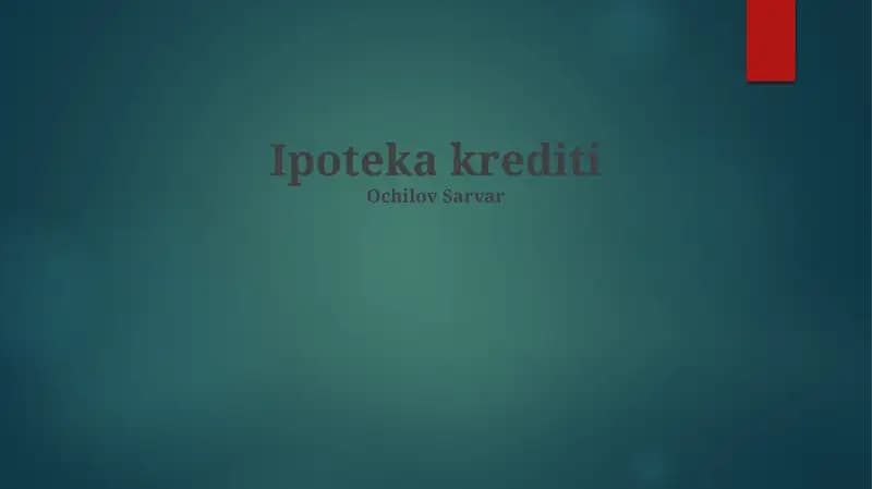 Ipoteka krediti