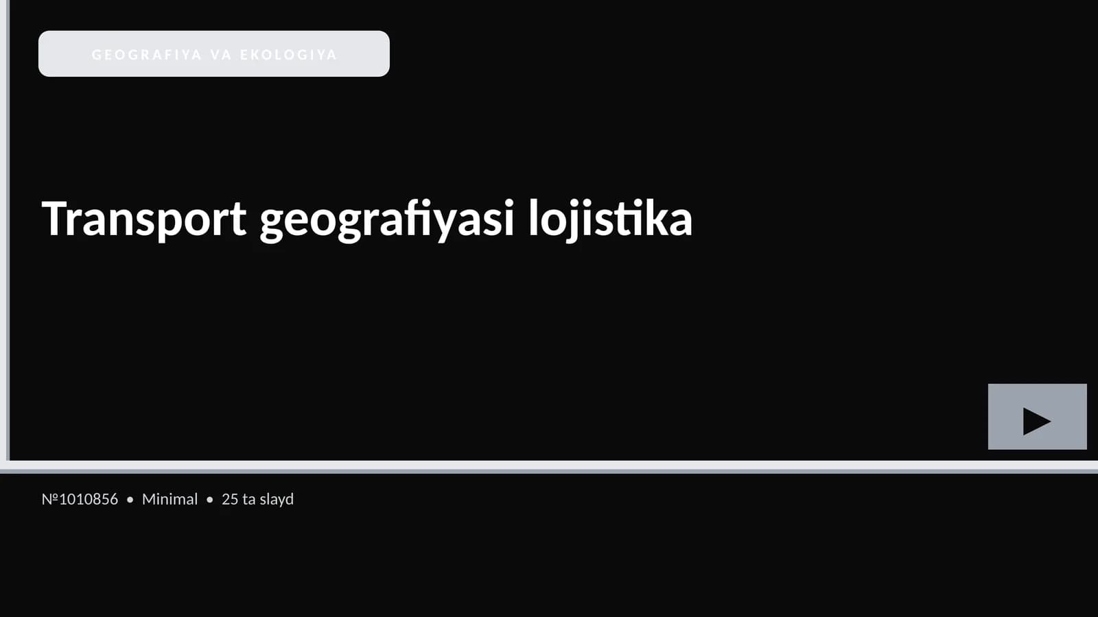 Transport geografiyasi lojistika
