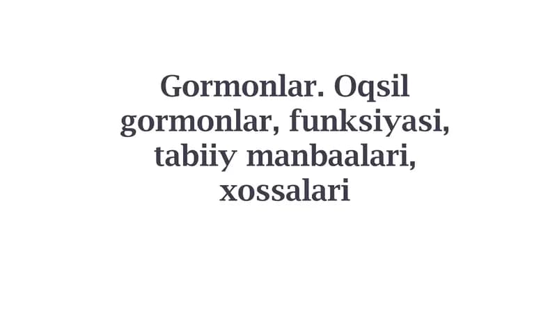Oqsil gormonlar