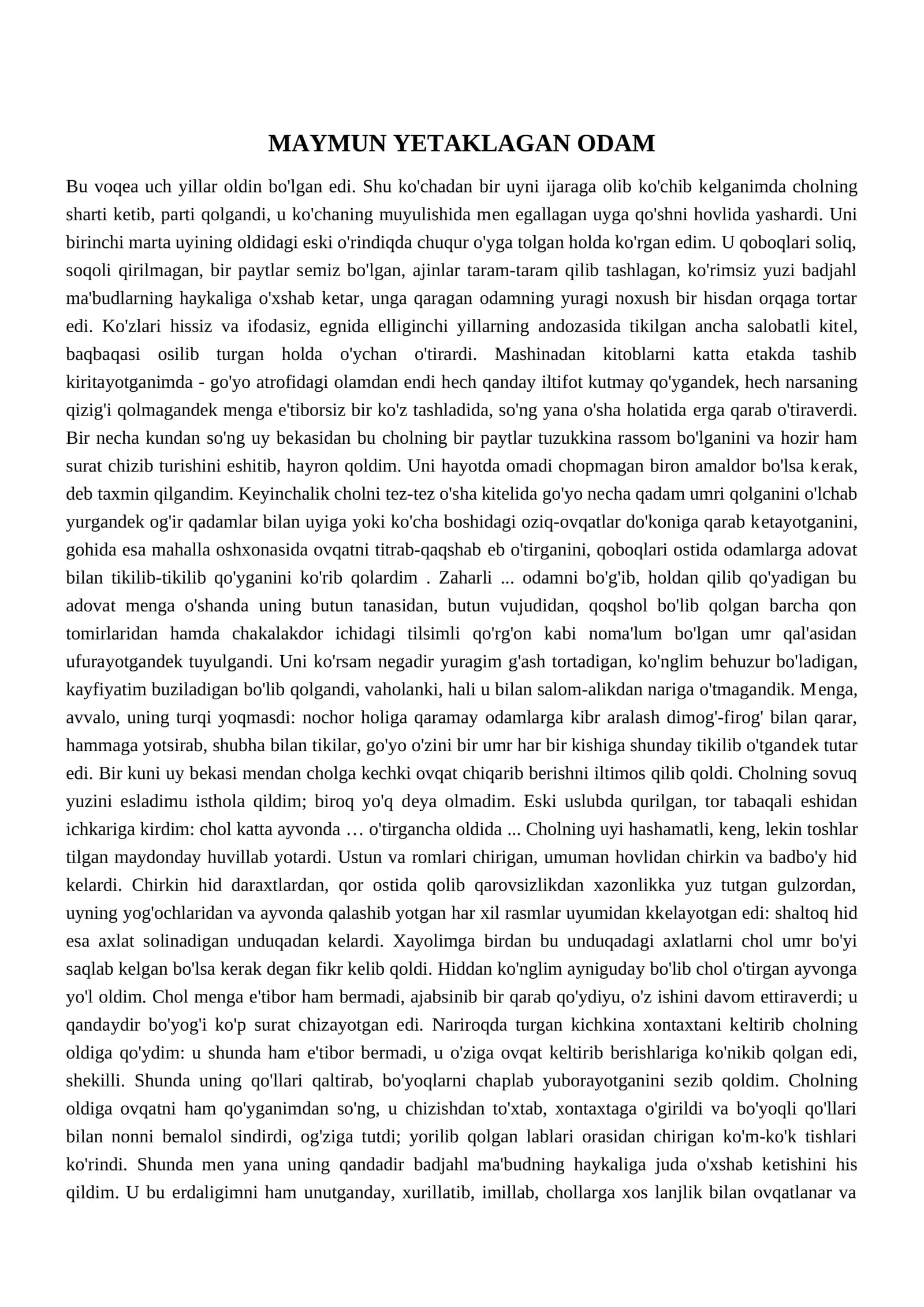 Maymun yetaklagan odam