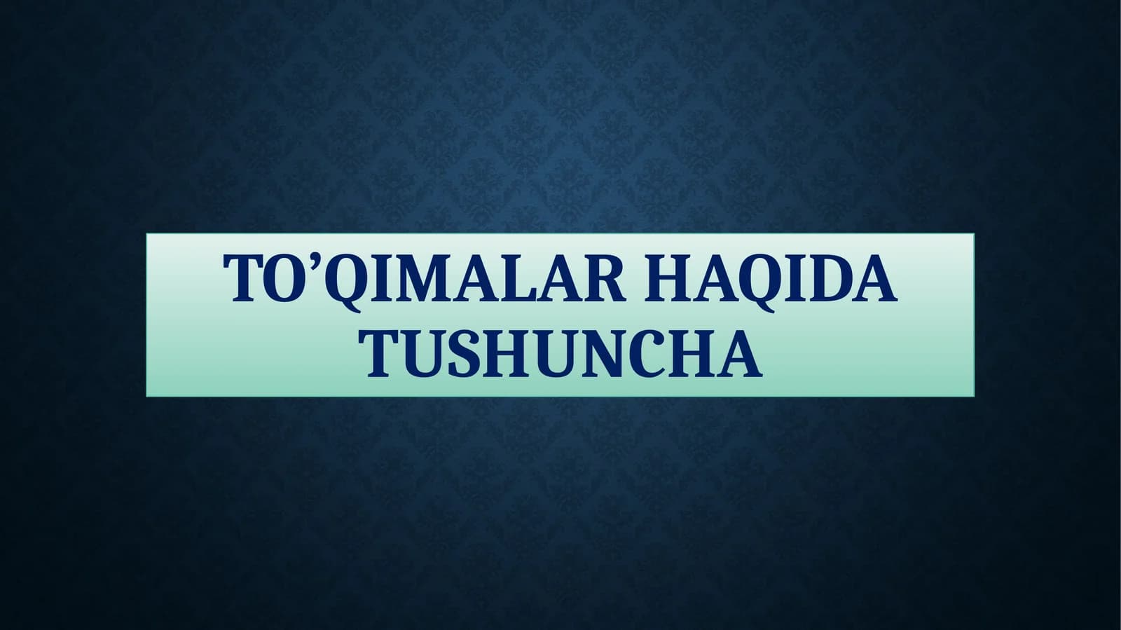 To'qimalar haqida tushuncha