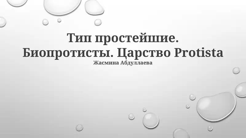Тип простейшие. Биопротисты. Царство Protista