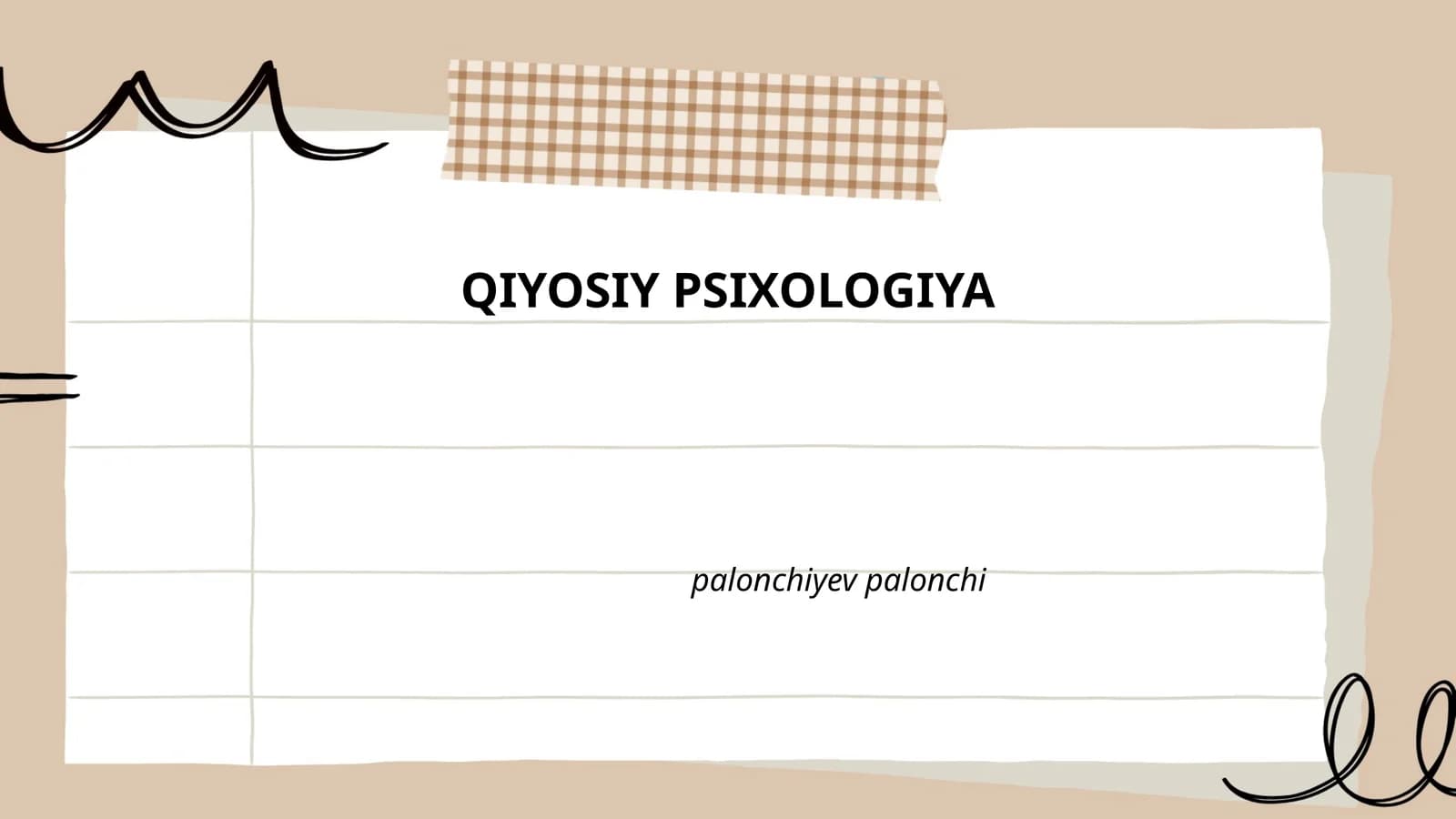QIYOSIY PSIXOLOGIYA