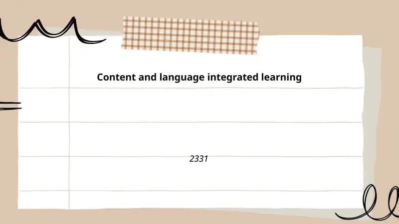 Content and language integrated learning