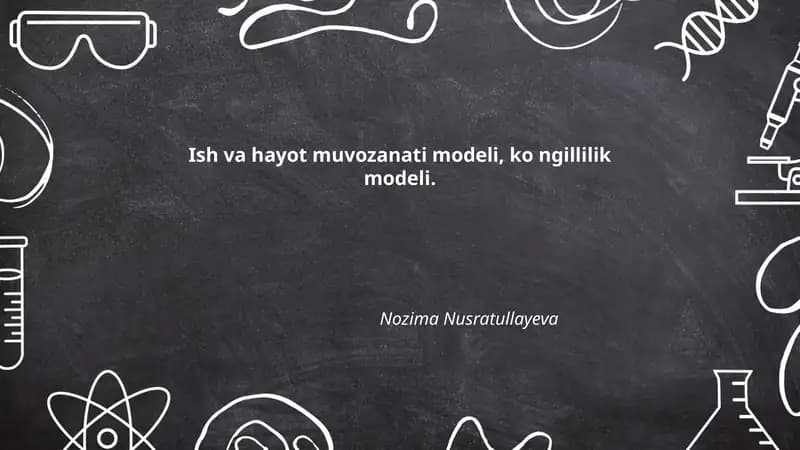 Ish va hayot muvozanati modeli, ko ngillilik modeli.