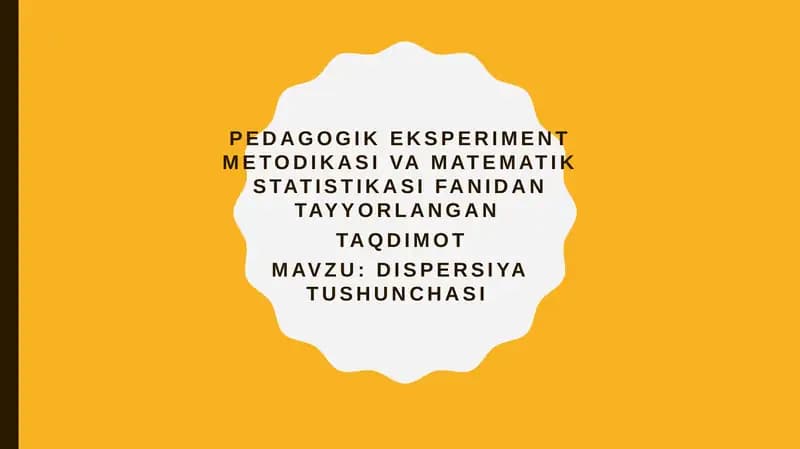 dispersiya tushunchasi