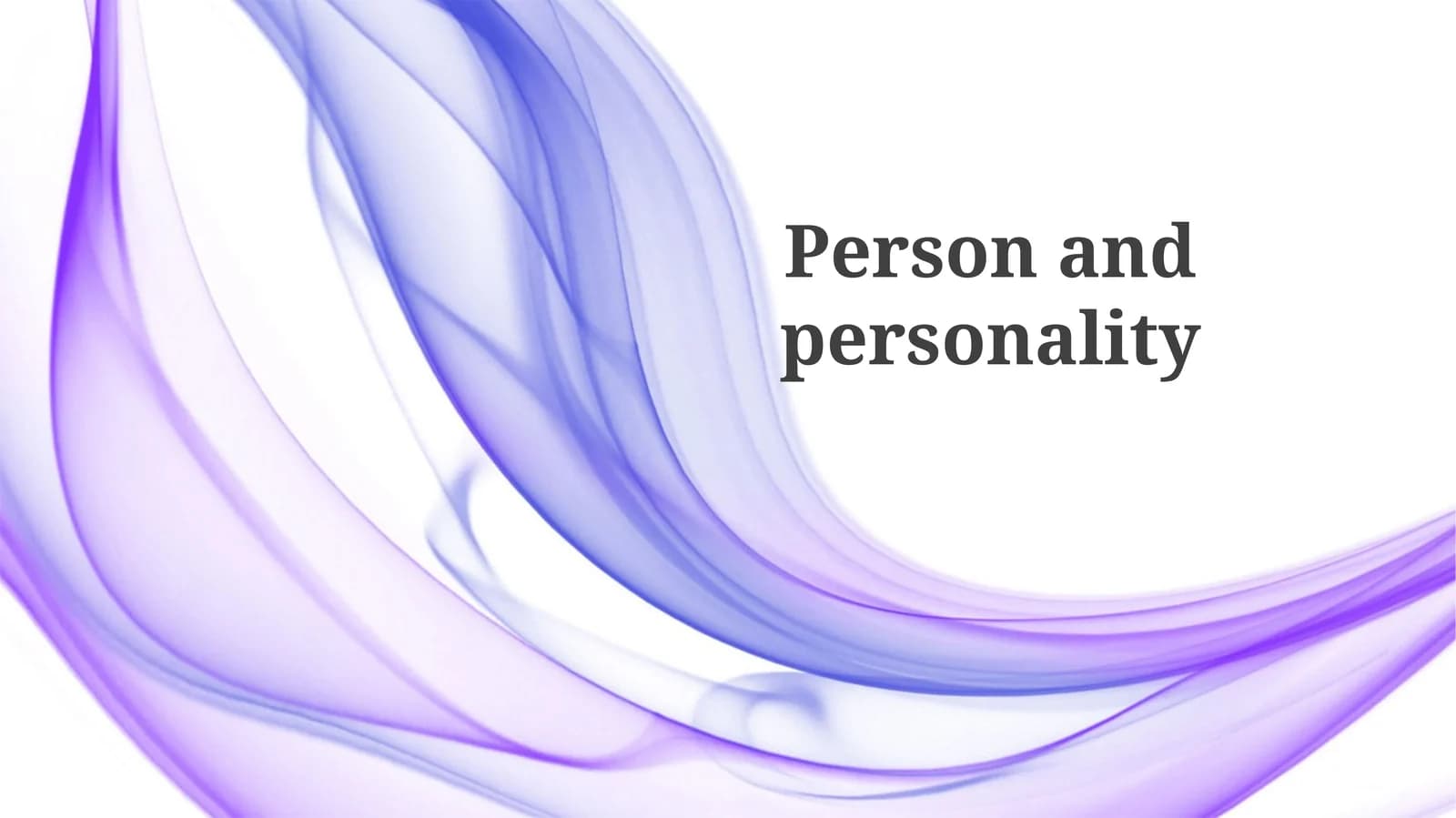 Person andpersonality