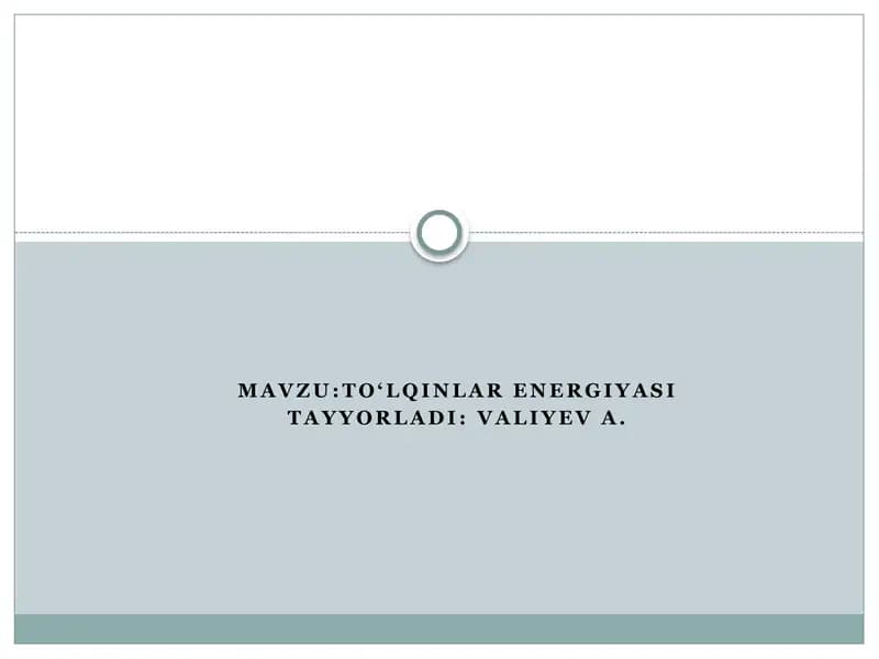 Dengiz to'lqinlarining energiyasidan foydalanish