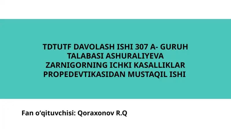 Bemorlarnimustaqilkoʻzdankechirish