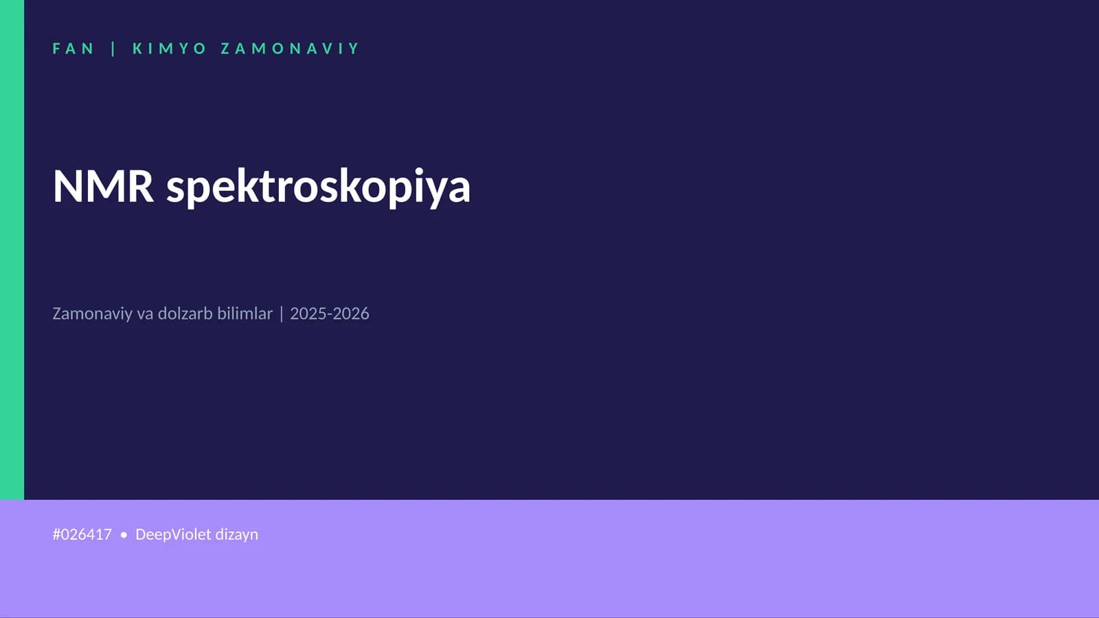 NMR spektroskopiya