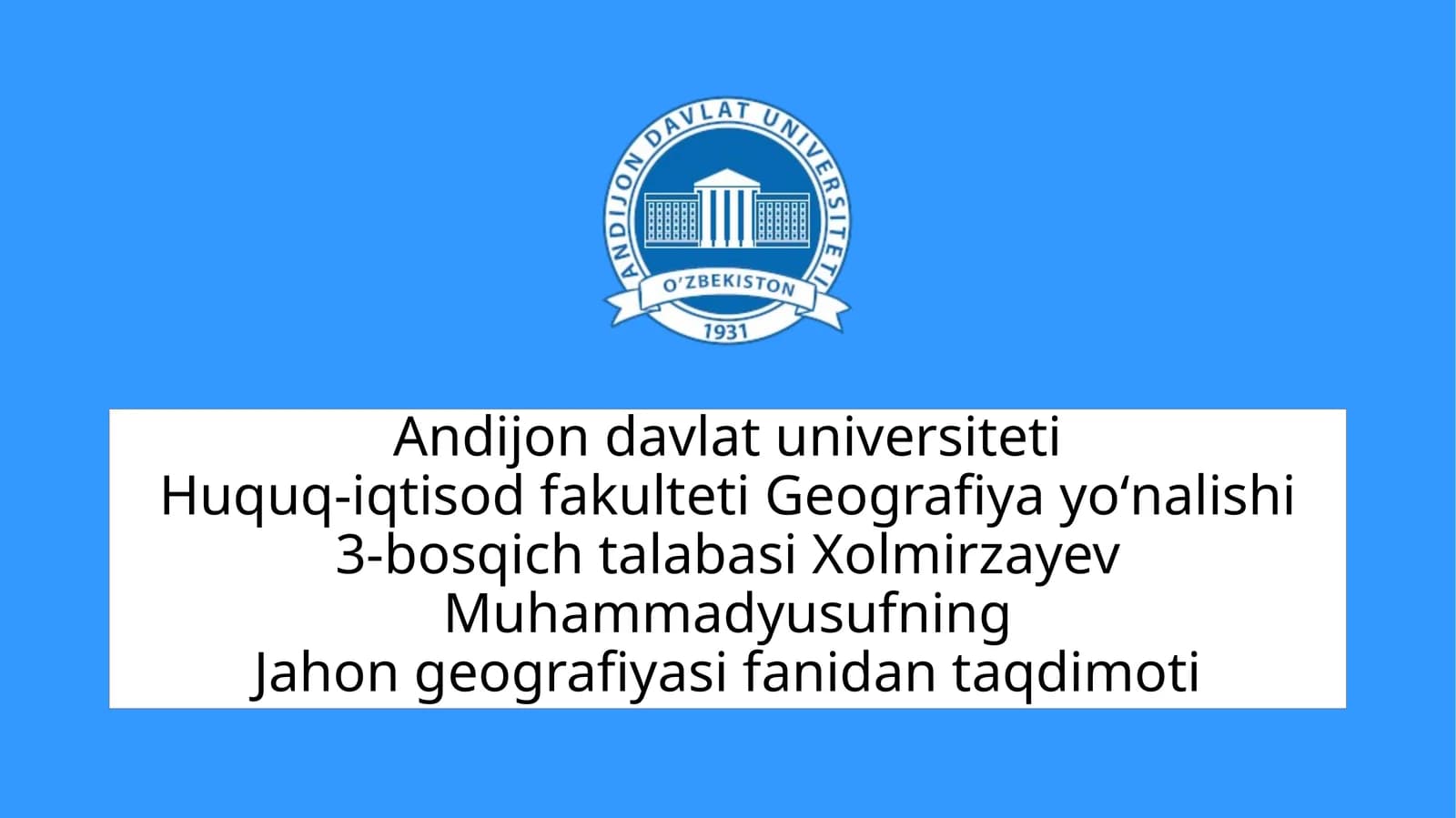 Jahon geografiyasi