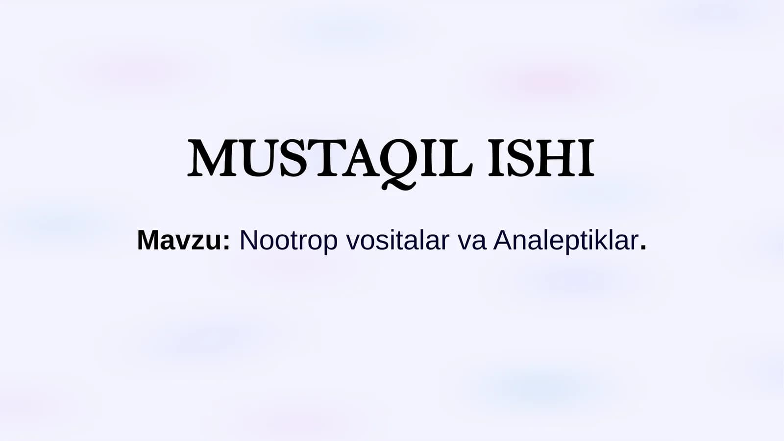 Nootrop vositalar va Analeptiklar